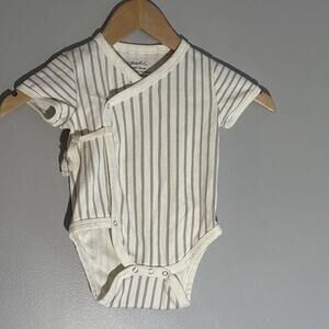 Pehr Baby Short Sleeve Tie Front Striped One Piece Kimono Size 12-18 Mo organic